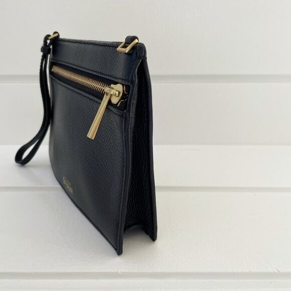 Kate Spade Saturday Women's Zip Closure Black Pebbled Leather Clutch Wristlet - Picture 8 of 11